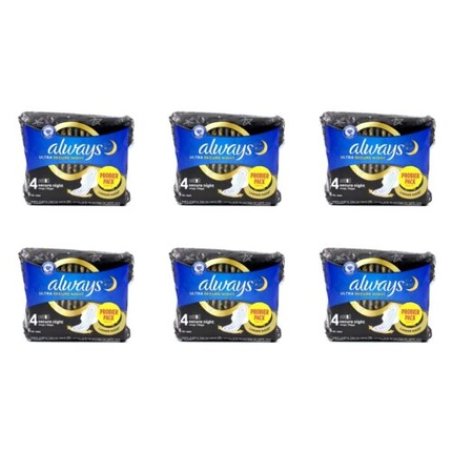 Always Ultra Secure Night Pads with Wings Size 4