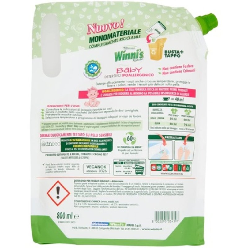 Winni' S Liquid Washing Machine Baby 2 In 1 Eco Charger 800 Ml