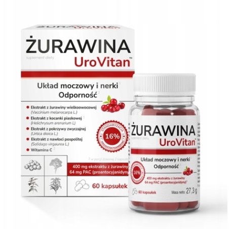 Urovitan Home First Aid Kit Cranberry, 60 Capsules