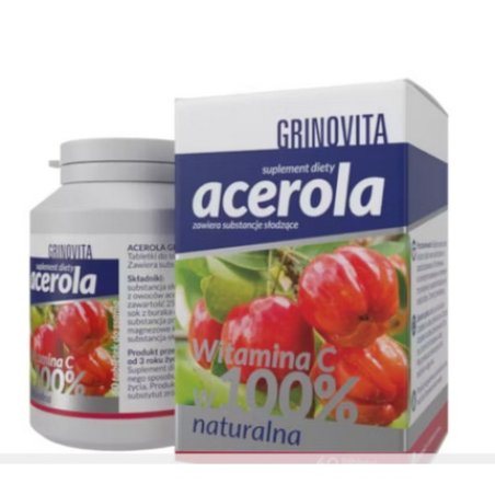 Acerola Grinovita Natural Vitamin C Lozenges 60 Count