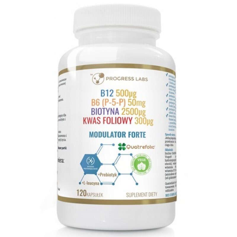 Progress Labs Homocysteine Modulator Vitamin B6 P-5-P, B7 Biotin, B9 Active Folic Acid, B12 Methylcobalamin Dietary