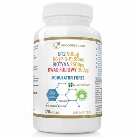 Progress Labs Homocysteine Modulator Vitamin B6 P-5-P, B7 Biotin, B9 Active Folic Acid, B12 Methylcobalamin Dietary