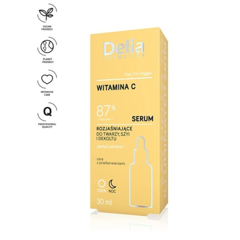 Delia Cosmetics Face, Neck, and Decollete Brightening Serum 30ml - Vitamin C Serum