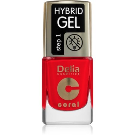Delia Cosmetics Coral Hybrid Gel Nail Polish - Color: Coral 125, Volume: 11 ml