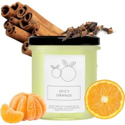 Hagi Spicy Orange Soy Candle Relaxing and Sleepy Scent Glass Jar Candle 75h Burn Time Vegan Ecological Soy Wax Spicy