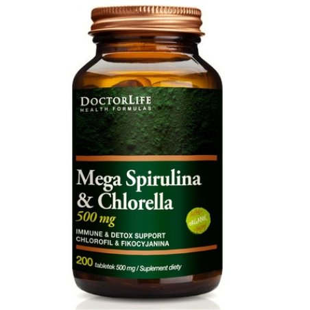 Doctor Life Mega Spirulina Chlorella 500mg Dietary Supplement 200 Tablets