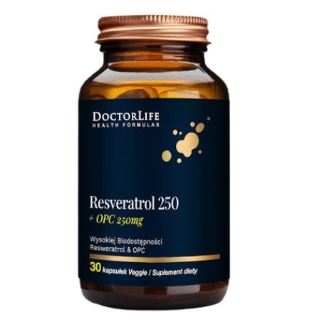 Doctor Life Resveratrol With Grape Seed Extract 250mg Dietary Supplement - 30 Capsules