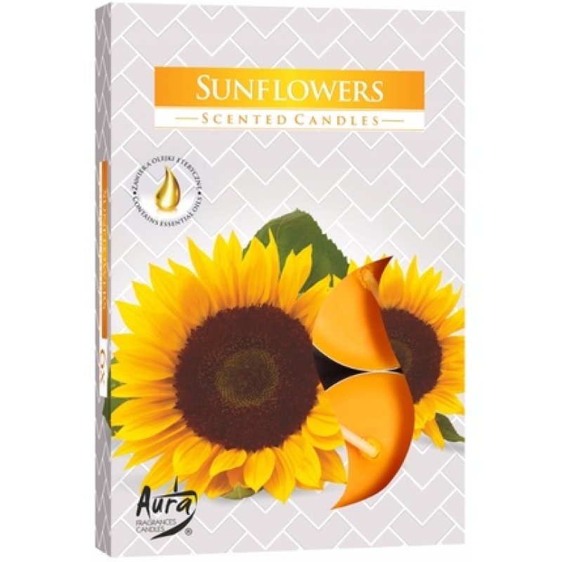 Bispol Aura Scented Tealights Sunflower - 6 Pieces