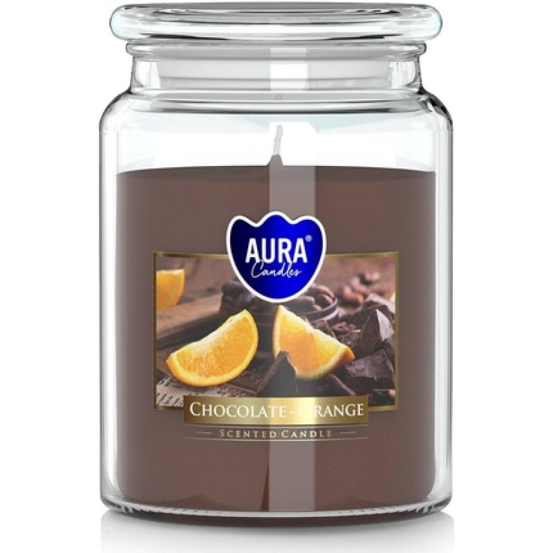 Scented Candle in Large Jar Chocolate-Orange 100h Burn Time