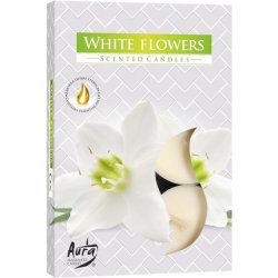 Scented Tea Candles Set of 6 Sweet Scented Candles White Flowers