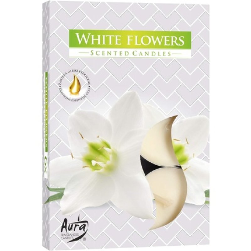 Scented Tea Candles Set of 6 Sweet Scented Candles White Flowers
