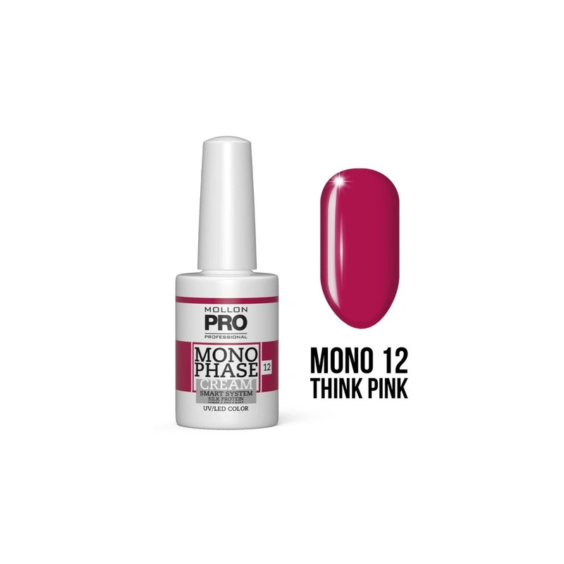 Mollon Pro Mol Monophase 12 - Think Pink 5 In 1 Uv/Led Nail Polish, 10ml
