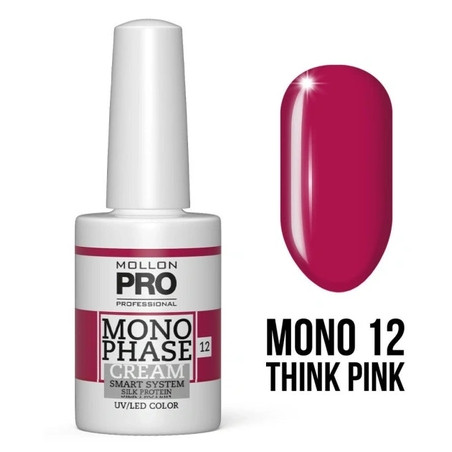 Mollon Pro Mol Monophase 12 - Think Pink 5 In 1 Uv/Led Nail Polish, 10ml