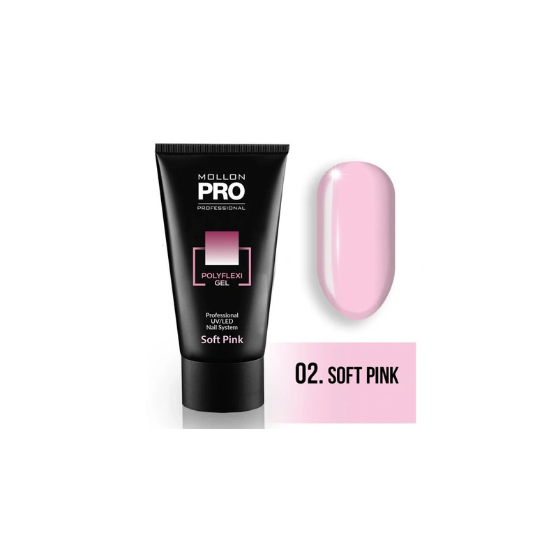 Mollon Pro Mol Polyflexi Gel 2 - Soft Pink, 60 Ml