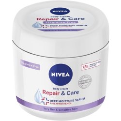 NIVEA Body Repair & Care Cream 400ml Jar Sensitive Moisturizing Cream with NIVEA Deep Moisture Serum Strengthening