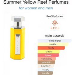 Reef Summer Yellow Eau De Parfum with Orange Blossom and Blackcurrant for Men 100ml
