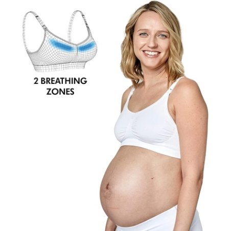 Medela 'Keep Cool' Maternity & Nursing Bra with 2 Breathing Zones Soft Touch Fabric Large 36-42B/F White