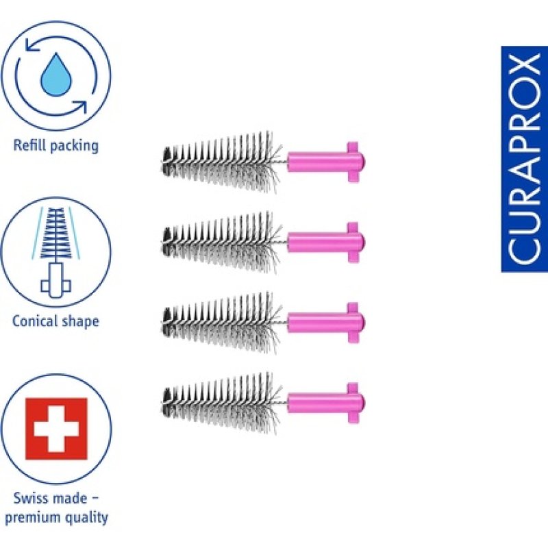 Curaprox Black Is White Carbon M Refill - Pack of 4