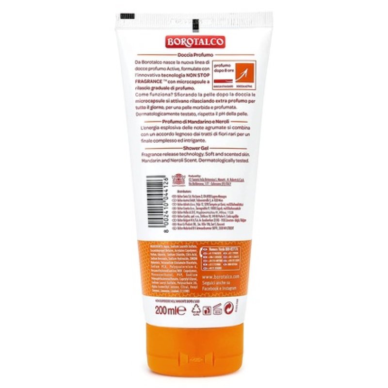 Borotalco Active Shower Gel Mandarin and Neroli 200g
