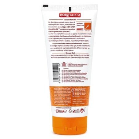 Borotalco Active Mandarine & Neroli 200 ml Gel douche Unisexe Corps Mandarin, Néroli