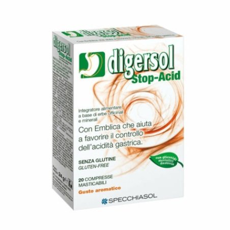 Specchiasol Digersol Stop-Acid Dietary Supplement 20 Tablets