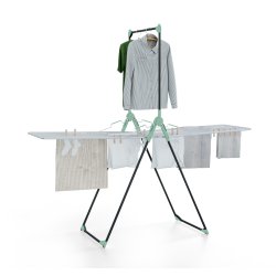 Colombo New Scal Titano Séchoir à linge avec ailes repliables Aluminium, Noir, Turquoise