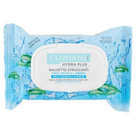Clinians Hydra Basic Make-up Remover Wipes for Face, Eyes and Lips with Minerals