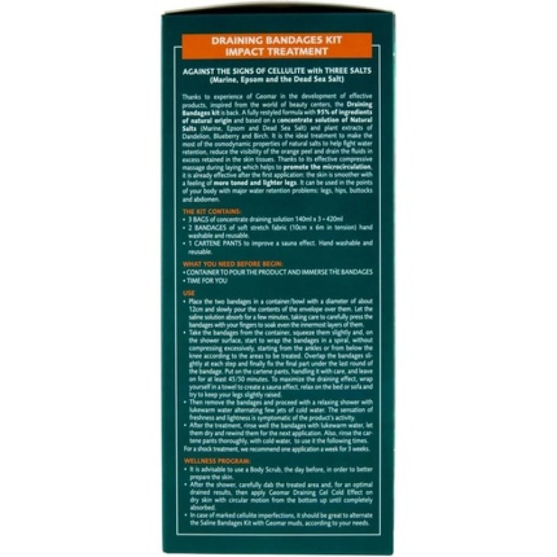 Draining Bandages Kit Against Cellulite Inesthetism with Tris of Salts