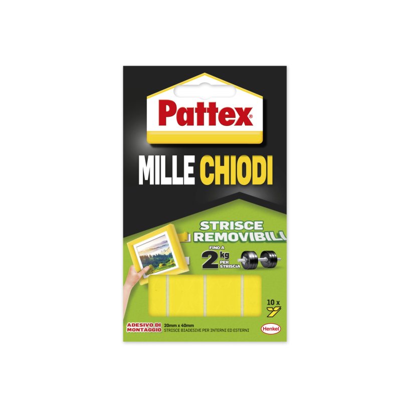 Pattex Millechiodi Removable Extra Strong Double Sided Tape in Strips