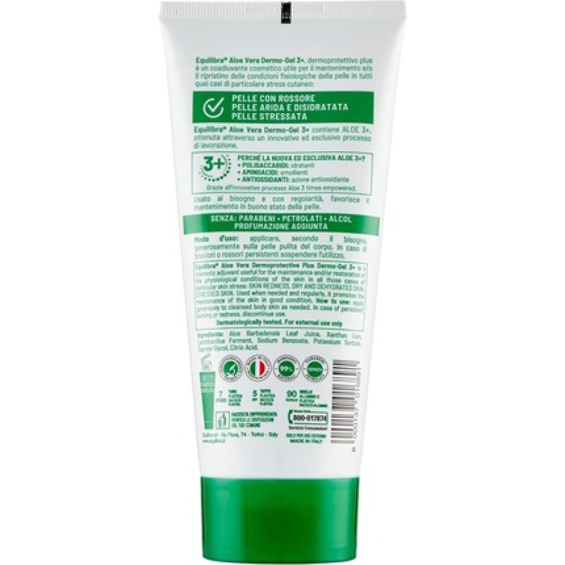 Equilibra Corpo Aloe Dermo-Gel 3 Redness Gel with Aloe Vera and Aloe 3 Sana-Skin Gel for Redness Dry and Dehydrated
