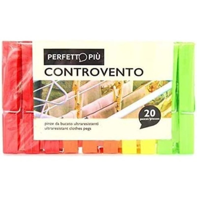 Perfetto Bracing Colors Clothes Pin Size 2 X 10 Cm, Multicolored, One Size