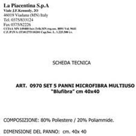 La Piacentina 0970 Multipurpose Microfiber Towels 40x40cm