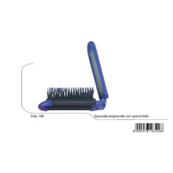 Guenzani Lotus Travel Brush Assorted Colors 1 Piece With Rectangular Mirror