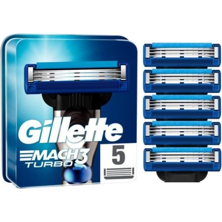Gillette Mach3 Turbo Replacement Blade for Men's Razor - Pack of 5