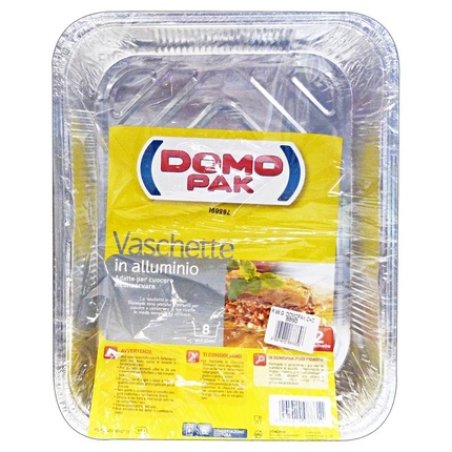 Domopak Aluminum Containers 8-Pack with 2 Lids R98