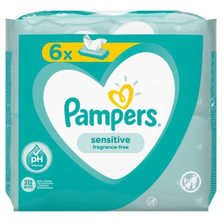Pampers Sensitive Baby Wipes 6 Packs 312 Wipes