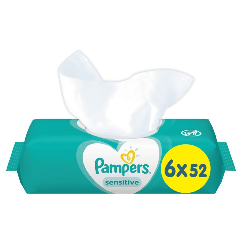Pampers Sensitive Baby Wipes 6 Packs 312 Wipes