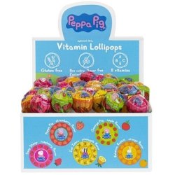 Peppa Pig Raspberry Flavored Vitamin Lollipop Sugar-Free 1 Piece