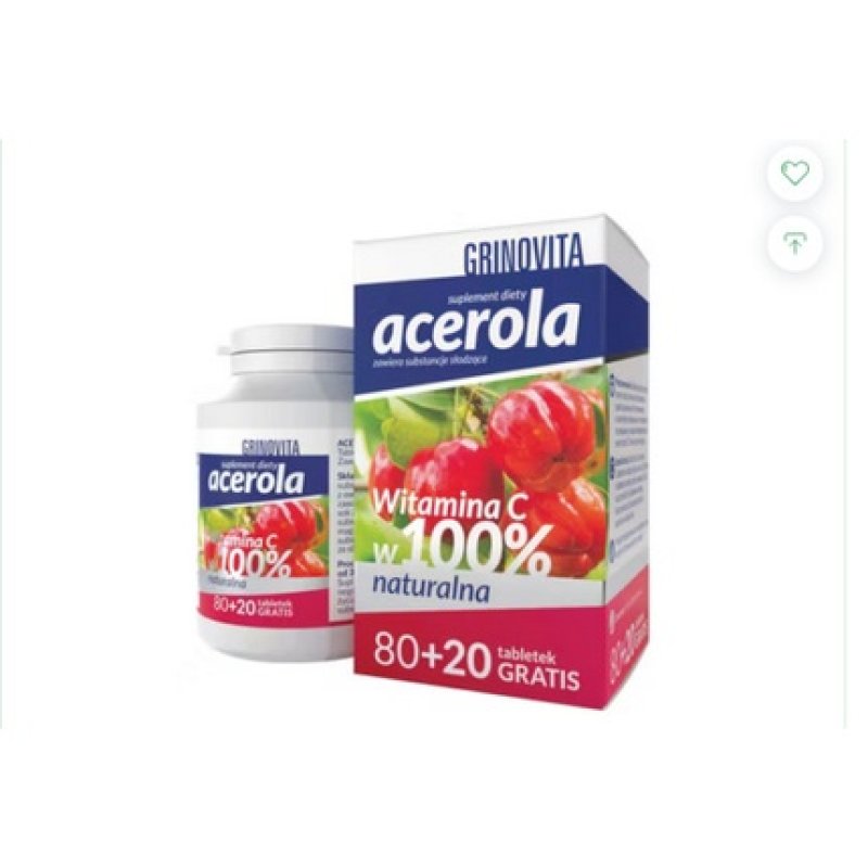 Acerola Grinovita Natural Vitamin C Lozenges 100 Count