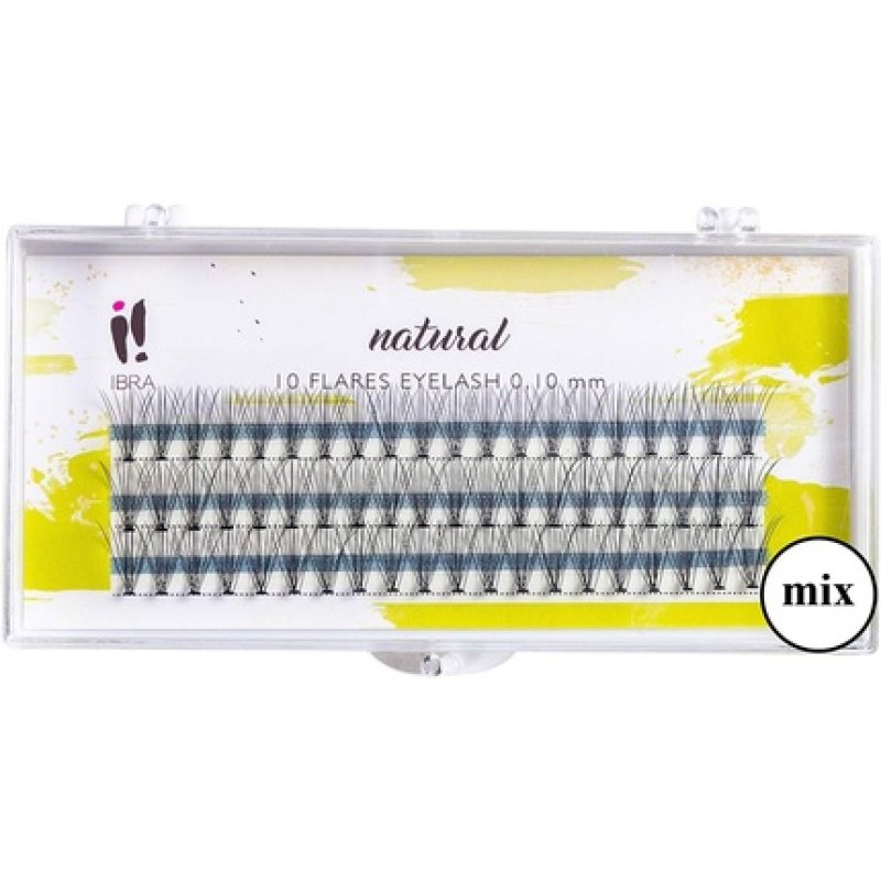 False Eyelashes Naturals Knot 0.10-C-MIX IBRA Makeup Fake Lashes Individual Long C Profile Eye