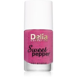Delia Cosmetics Sweet Pepper Black Particles nail polish - 08 Berry, 11 ml
