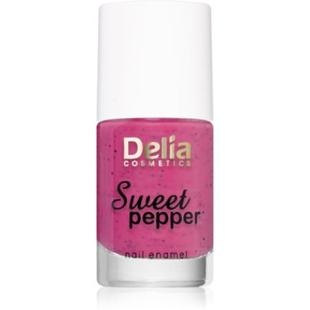 Delia Cosmetics Sweet Pepper Black Particles nail polish - 08 Berry, 11 ml