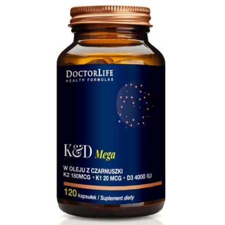 Doctor Lifek D Mega In Black Seed Oil - K2 180 Micrograms, K1 20 Micrograms, D3 4000 International Units, 120 Capsules