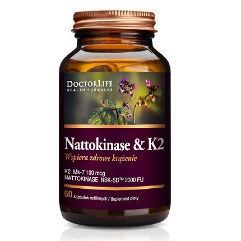 Doctor Life Nattokinase K2 Mk-7 100mg Dietary Supplement - 60 Capsules