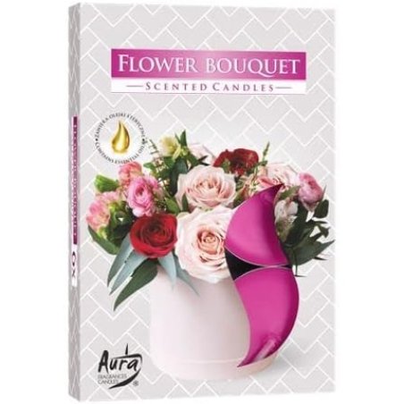 6 Lu Flower Bouquet Scented Candle 6L Pillar Candles with Scent - Pack of 6