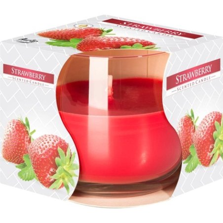Viscio Trading Scented Candle In Glass Strawberry Scent: Strawberry