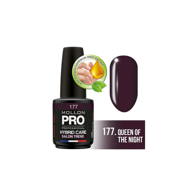 Mollon Pro Mol Hybrid Shine 177 - Semi-Permanent Nail Polish, 15 Ml