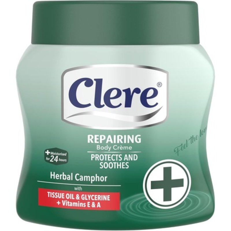 Clere Repairing Body Cream with Herbal Camphor, Tissue Oil, Glycerin, and Vitamins