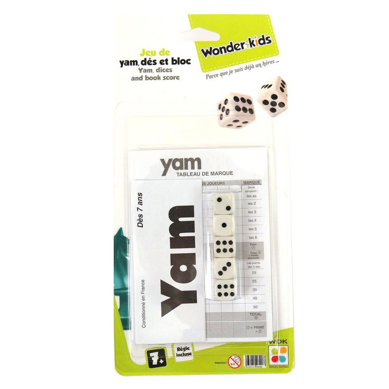 Jeu de YAM + Bloc de score