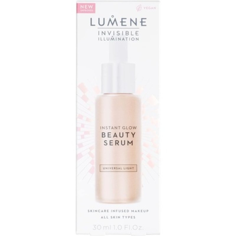 Lumene Skincare Makeup Hybrid Bundle with Invisible Illumination Instant Glow Beauty Serum and Nordic-C Overnight